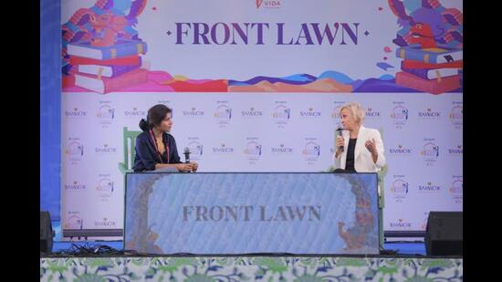 Publisher Chiki Sarkar with Tina Brown (Jaipur Literature Festival)