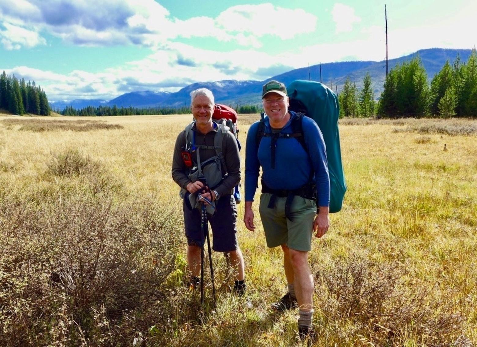 It was a love for wildlands in the West that led Rob Patrick, at right, down the trail of Ivan Doig's books and when he had an opportunity to dive deeper into Doig's final years he jumped at the chance. Another thing that brought him to Bozeman and Greater Yellowstone is his close friendship with Kenning Arlitsch, Dean of MSU Libraries. Here they are on an autumn trip into the Yellowstone backcountry.