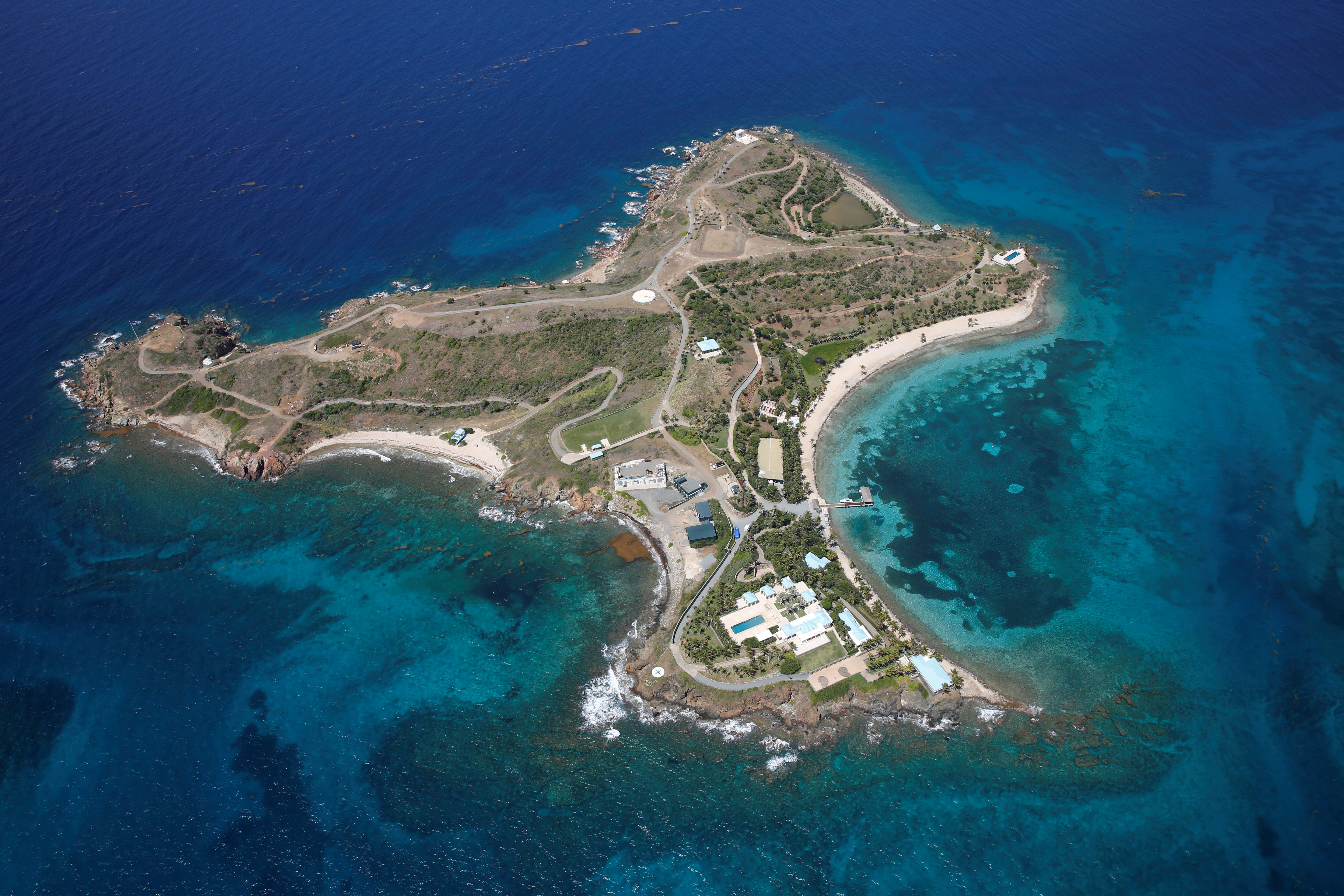 Aerial view of Little St. James Island.