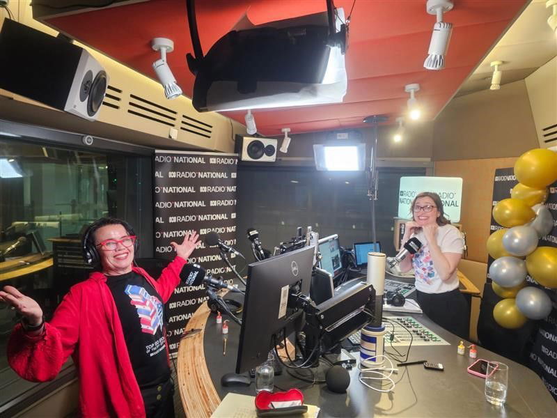Two women in a radio studio
