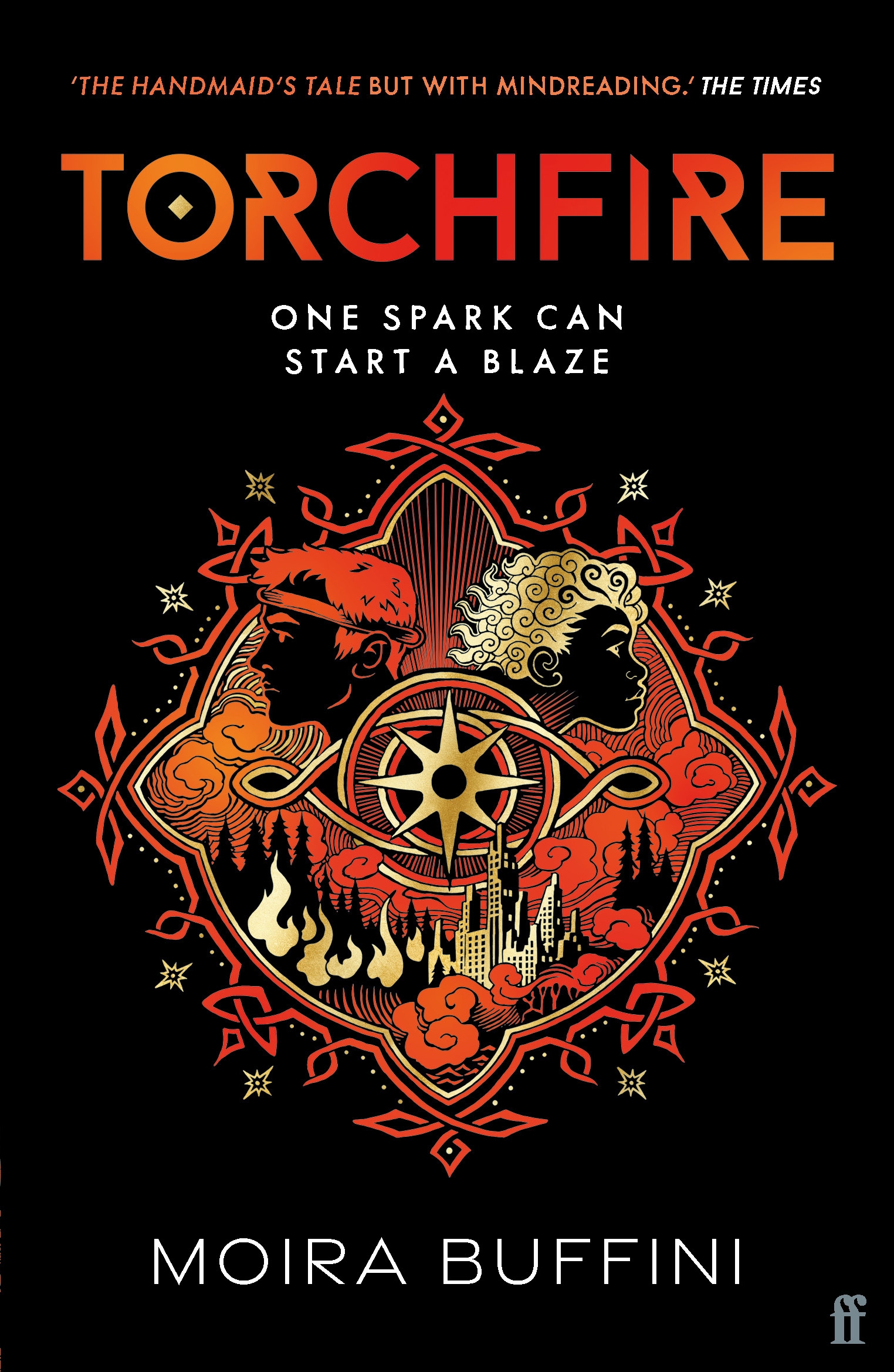 Illustration of Torchfire book cover by Moira Buffini.